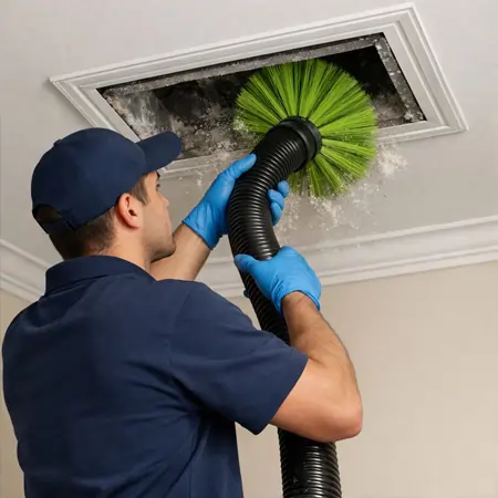 hose during professional duct cleaning
